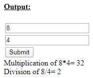 Skillpundit: JavaScript Program to find Multiplication and Division of two numbers