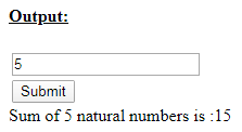 Skillpundit: JavaScript Program to find the Sum of n natural numbers