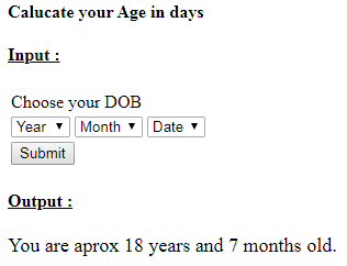 SkillPundit: PHP To Calculate Your age in days