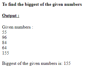 SkillPundit: PHP Find the Biggest of the Given Numbers