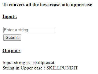 SkillPundit: PHP To convert all lowercase into uppercase