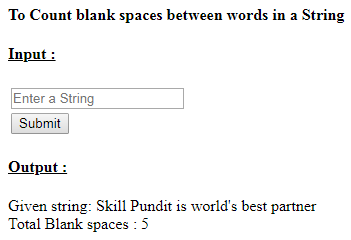 SkillPundit: PHP To find number of blank spaces from given text