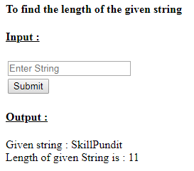 SkillPundit: PHP To find length of the given string