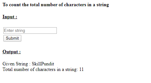 SkillPundit: PHP To Find Total Number of Characters in a String