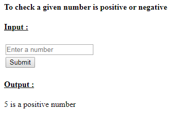 SkillPundit: PHP To Check a Given Number is Positive or Negative