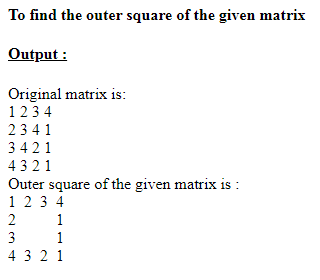 SkillPundit: PHP To print Outer Square of a given matrix