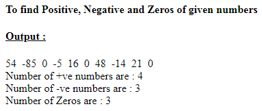 SkillPundit: PHP To Find the Positive, Negative Numbers and Zeros of Given Numbers