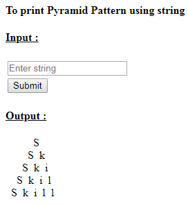 SkillPundit: PHP To print pyramid pattern using name