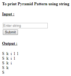 SkillPundit: PHP To print triangle pattern using name