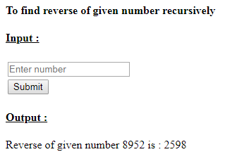 SkillPundit: PHP To Find the Reverse of Given Numbers Using Recursion