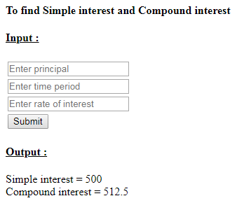 SkillPundit: PHP To find Simple interest and Compound interest