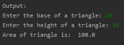 To determine Area of triangle using base and height values SkillPundit