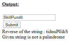 To check given string is palindrome or not SkillPundit