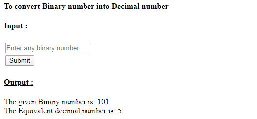 SkillPundit: PHP To Convert Binary Value into Decimal Number