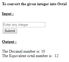 SkillPundi: PHP To Convert Decimal Number into Octal Number
