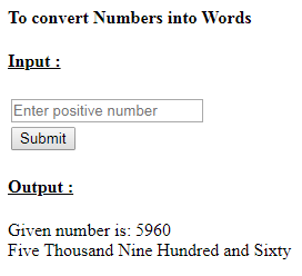 SkillPundit: PHP To Convert Given Number into Words