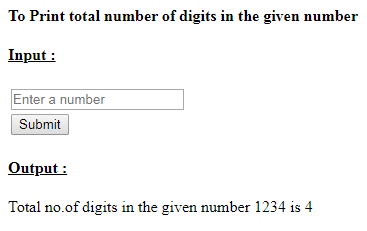 SkillPundit: PHP To Find the Number of Digits of a Given Number