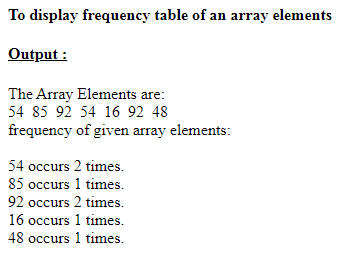SkillPundit: PHP To Display Frequency Table of Given Array Elements