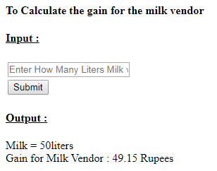 SkillPundit: PHP To Calculate gain for Milk vendor