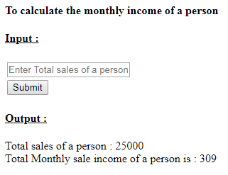 SkillPundit: PHP To Calculate Monthly Income of a Person using Sales Commission