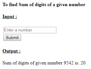 SkillPundit: PHP To find the Sum of digits of given number