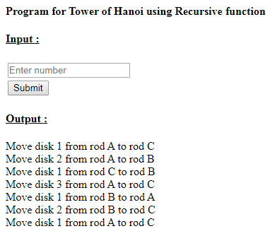 SkillPundit: PHP To Solve Tower of Hanoi Using Recursion