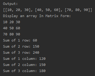 To find Row sum and Column sum of given matrix SkillPundit