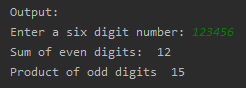 To find the Sum of even and Product of odd digits of given 6 digit number SkillPundit